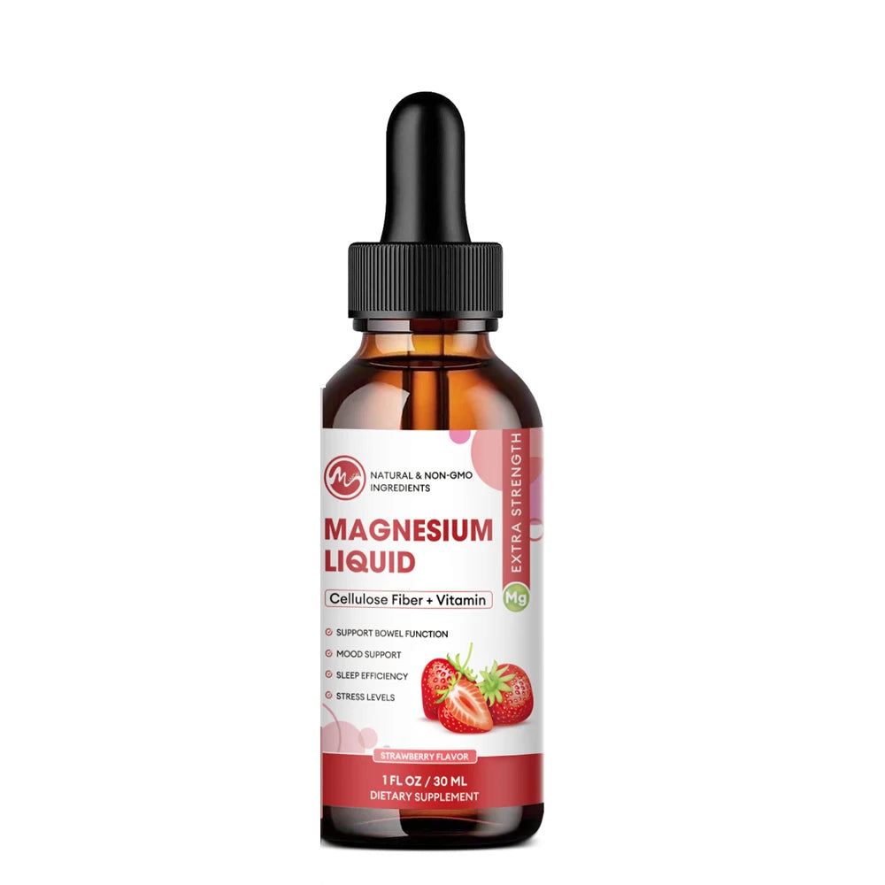 Magnesium Glycinate Liquid Drops - Triple Absorption Supplement, Support Nerves, Nighttime, Heart and Muscles Health Help Sleep