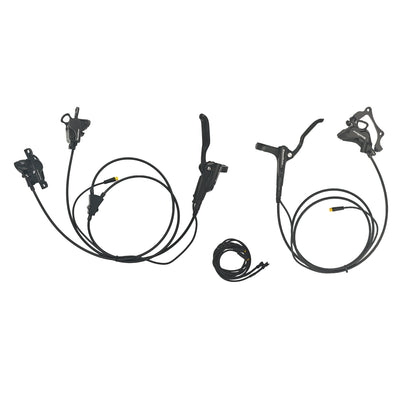 Hydraulic Disc Brake Kits with Front Dual Brake Calipers and Parking Button for Electric Bicycle Tricycle
