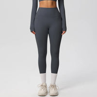 High Waist Women's Leggings Stretch Yoga Pants Tights With Pockets Push Up Fitness Running Sportswear Solid Color Pants