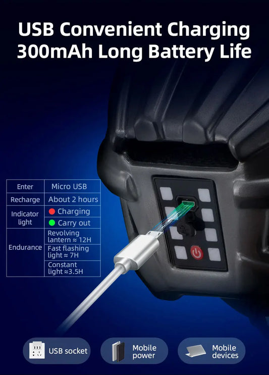 ROCKBROS Bicycle Light Helmet MTB Road USB Warning Rear Light Cycling Helmet EPS PC Intergrally-molded Safety Bike Helmet - MANDOTOS