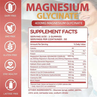 Magnesium Glycinate Gummies - Calm, Relieves Stress, Promotes Sleep, Support Memory, Concentration & Muscle Spasms - 120pcs