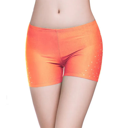 Belly Dance Safety Shorts Women's Belly Dance Clothes Leggings Tight-fitting Stretch Safety Pants with Diamonds Short Pants - MANDOTOS