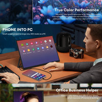 ZEUSLAP 15.6" FHD 100%sRGB 300Nits Ultra thin Back Stand Design Portable Monitor for Phone Gaming Laptop