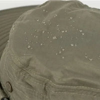 Summer Men's Wide Brim Bucket Hat UV Protection Panama Style Mesh Fisherman Beach Sun Hat for Outdoor Hunting Hiking