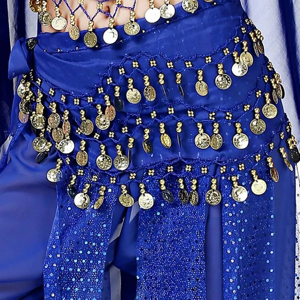 Thailand/India/Arab Dancer Skirt Women Sexy Belly Dance Hip Scarf Wrap Belt Dancer Skirt Female Show Sequins Tassels Costumes - MANDOTOS