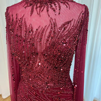 Eshaut&bridal Luxury Beaded Evening Dress Cape Sleeve Dubai Sheer Neck Mermaid Formal Prom Wedding Party Gown Customized 2026
