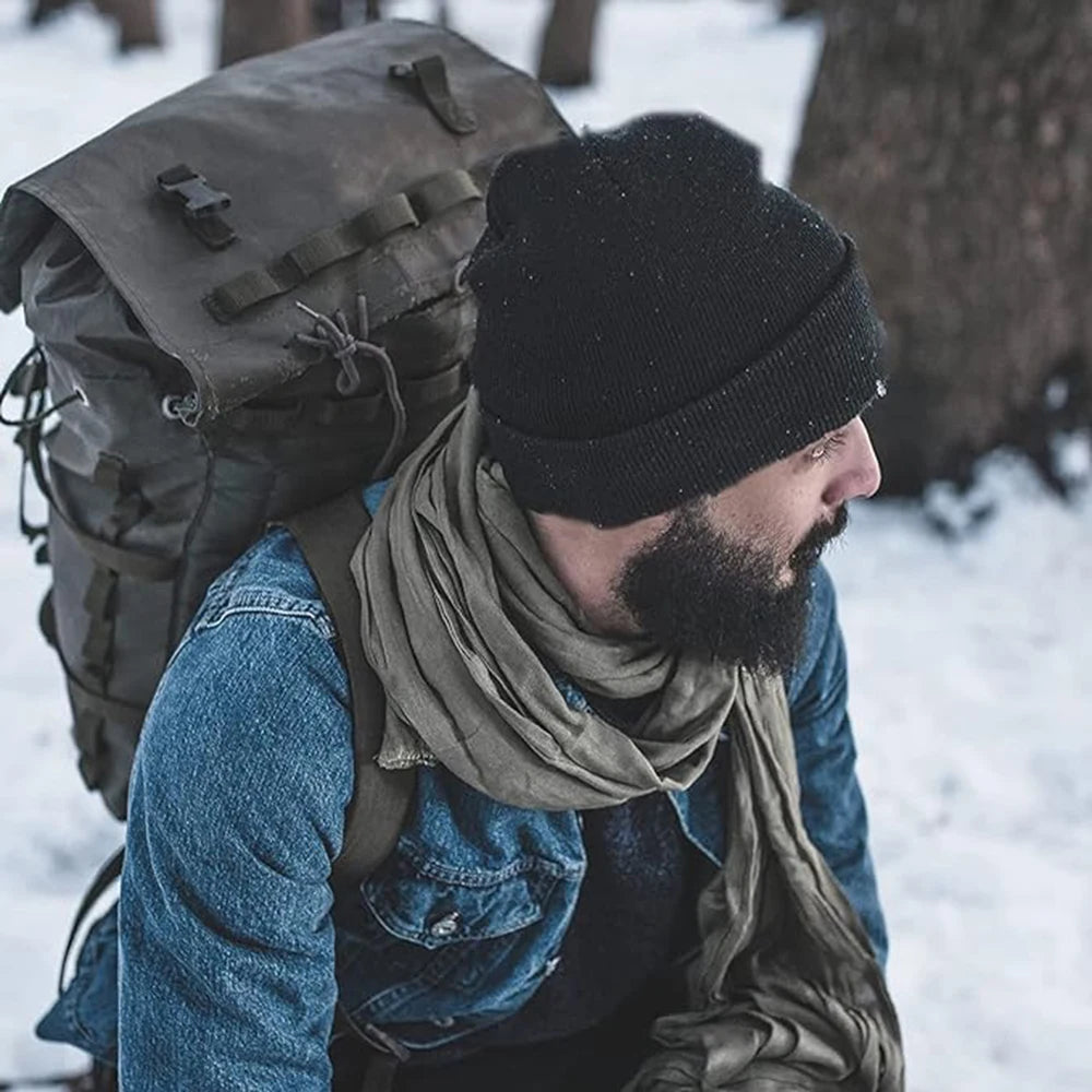 Unisex Knitted Hats Cycling Cotton Cap Multifunctional Winter Beanie Hat Running Sleeping Outdoor Mountaineering Skiing Riding
