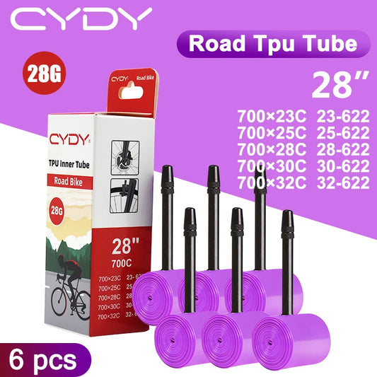 28g CYDY Road Bicycle TPU Inner Tube 700x23C 25C 26C 27C 28C 30C 32C Cycling Bike Tires Camera tyre 700C pneu aro French Valve