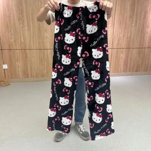 Y2K Hello Kitty Pajamas Pants Sanrio Anime Women's Pajama Pants Cartoon Couple Home Sleepwear Trousers Leisure Home Clothing - MANDOTOS