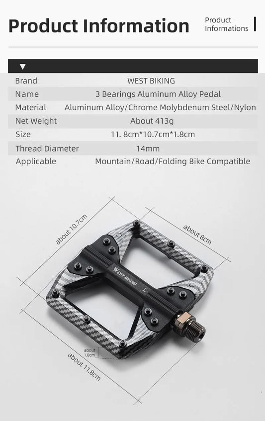 WEST BIKING MTB Ultralight Integrated Pedals - Enhance Your Cycling Experience! 🚴‍♂️ - MANDOTOS
