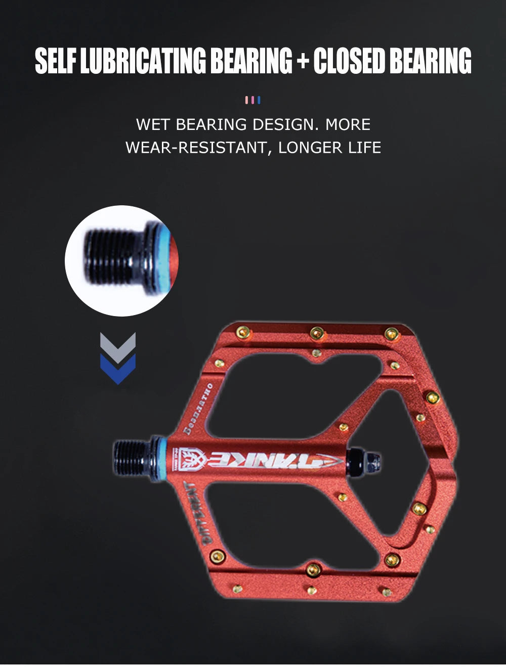 TANKE TP-50 Pedals Sepeda MTB Aluminum Alloy Non-slip Bicycle Pedal Bicycle Pedal Bicycle pedal