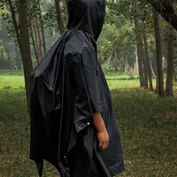 3 In 1 Outdoor Raincoat Hooded Sleeve Waterproof Rain Poncho Motorcycle Rain Cover Camping Hiking Travel Rainwear Tent