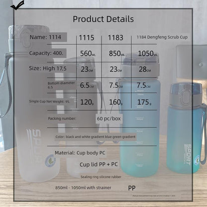 Casino Frosted Sports Water Cup Plastic Handy Cup Men and Women Creativity Portable Student Kettle with Lid Sports Bottle - MANDOTOS