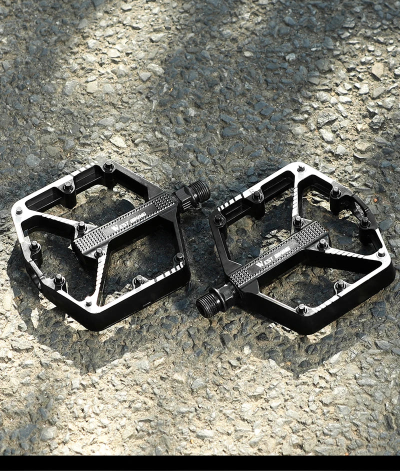 WEST BIKING Bicycle Pedals Sealed DU Bearing Nonslip Pedal Mountain Road Bike Cycling Alloy MTB Pedal Bicycle Accessories