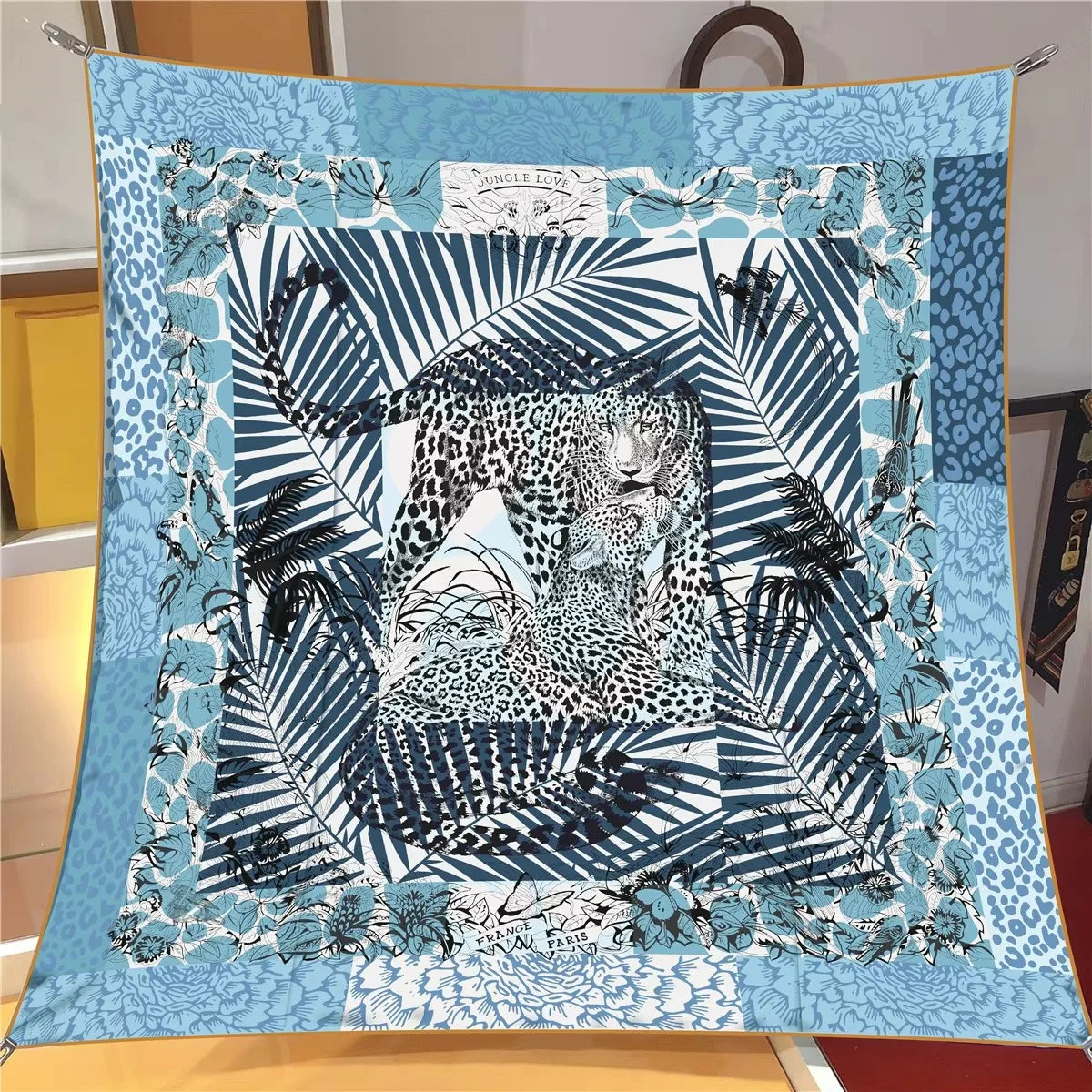 90x90cm New Design Horse Universe Printed Twill Silk Scarf Square Scarves Lady Wraps Kerchief Woman Neck Shawl Wraps