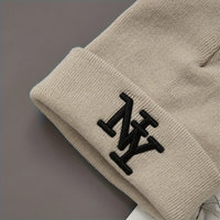 1/2/3pcs Unisex Winter Beanie Hats, Solid Color Knitted Warm Outdoor Caps with Embroidered Hand Washable