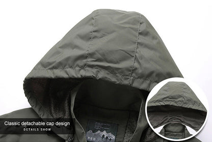Windbreaker Men Tactical Jacket Waterproof Outdoor Hooded Coat Sports Military European Size S-5XL Field Climbing Thin Outwear - MANDOTOS