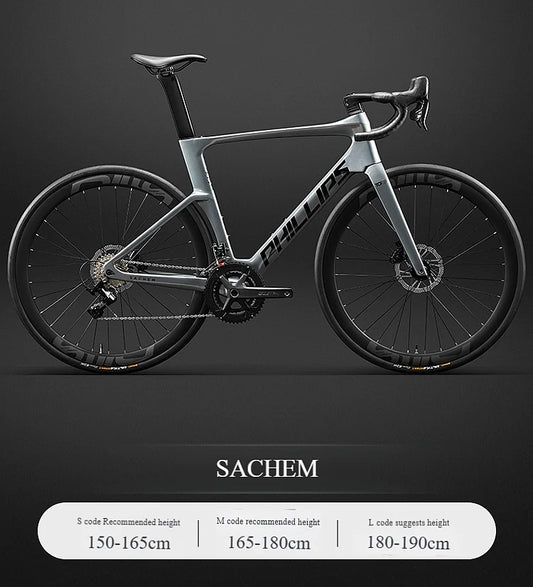 2025 New Ultra-Light Carbon Fiber Road Bike Fast Racing Bicycle with Hydraulic Disc Brakes 16/24-Speed Gear Shift Drop Handlebar
