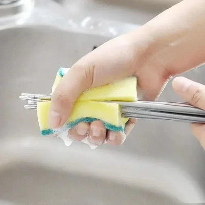 Highly absorbent double-sided sponge magic cleaning pot rust sponge cleaning brush kitchen cleaning tool - MANDOTOS