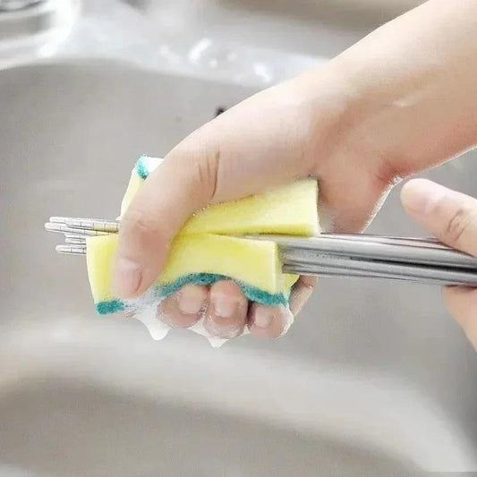 Highly absorbent double-sided sponge magic cleaning pot rust sponge cleaning brush kitchen cleaning tool - MANDOTOS