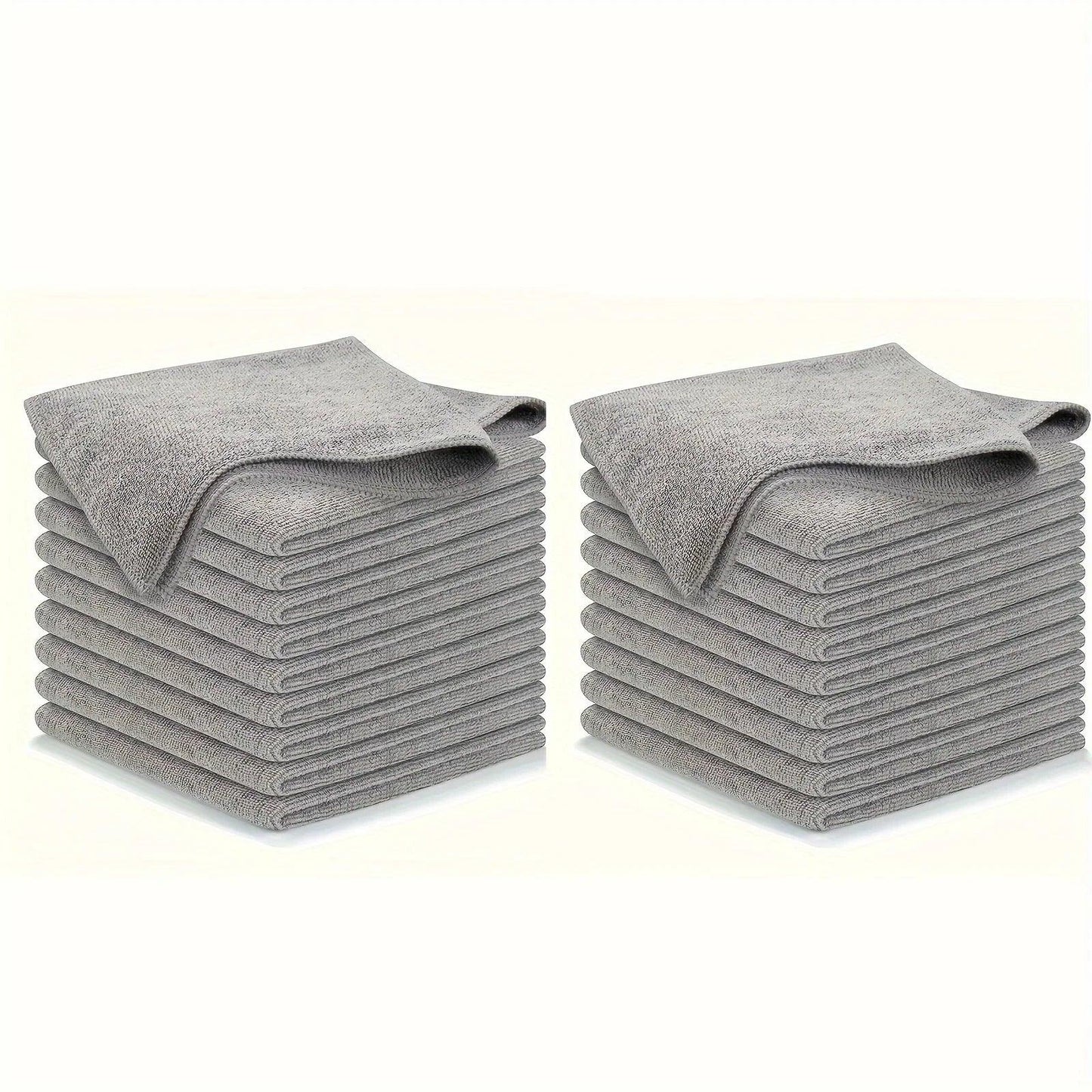 5/10/20pcs Kitchen Towel, Ultra-fine Fiber Light Gray Cleaning Cloth Set, Absorbent, Soft And Stain-removing Cloth - MANDOTOS