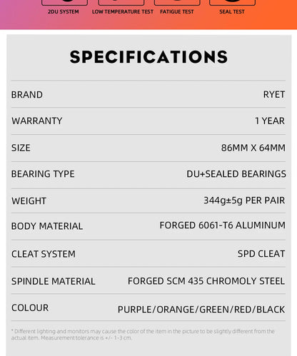 RYET MTB Clipless Pedals: Ultimate grip and control for your mountain biking adventures! 🚵🏼‍♂️ - MANDOTOS