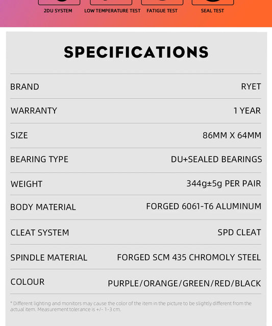 RYET MTB Clipless Pedals: Ultimate grip and control for your mountain biking adventures! 🚵🏼‍♂️ - MANDOTOS