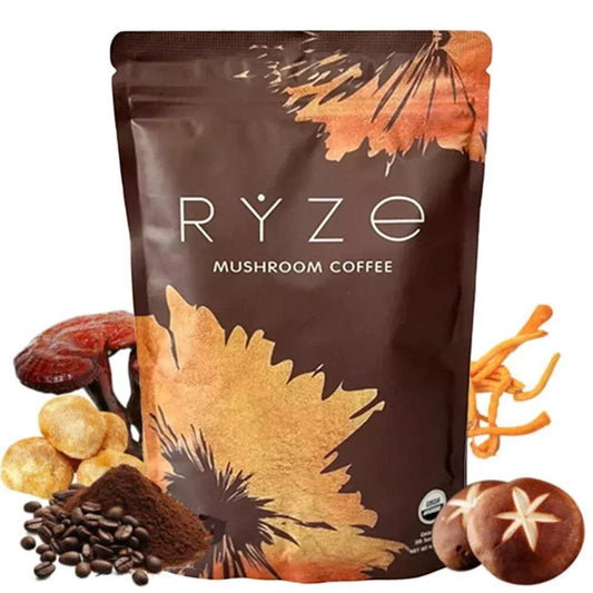 Organic Mushroom Coffee - Shiitake, Cordyceps, Supports Immune, Focus, Concentration, Stress, Digestion & Energy - 180 G - MANDOTOS