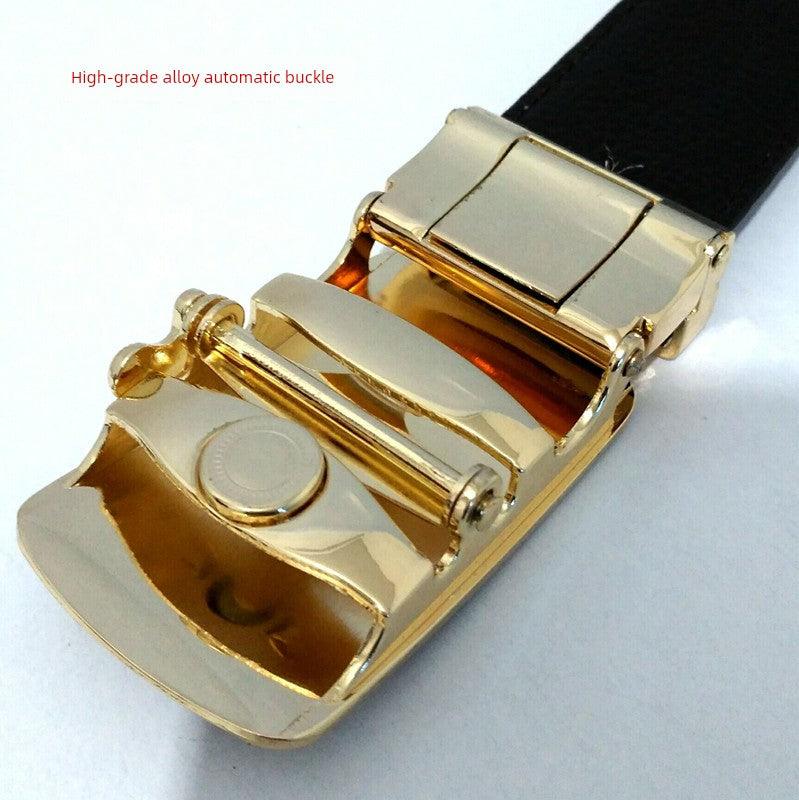 Leopard Sports Car Men's Automatic Buckle Genuine Leather Belt Crocodile Pattern First Layer Cattlehide Leather Fashion Youth Belt Business Belt Men - MANDOTOS