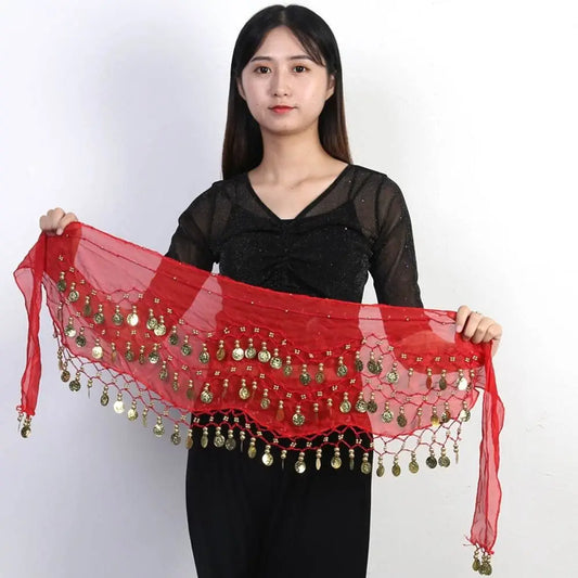 Thailand/India/Arab Dancer Skirt Women Sexy Belly Dance Hip Scarf Wrap Belt Dancer Skirt Female Show Sequins Tassels Costumes - MANDOTOS