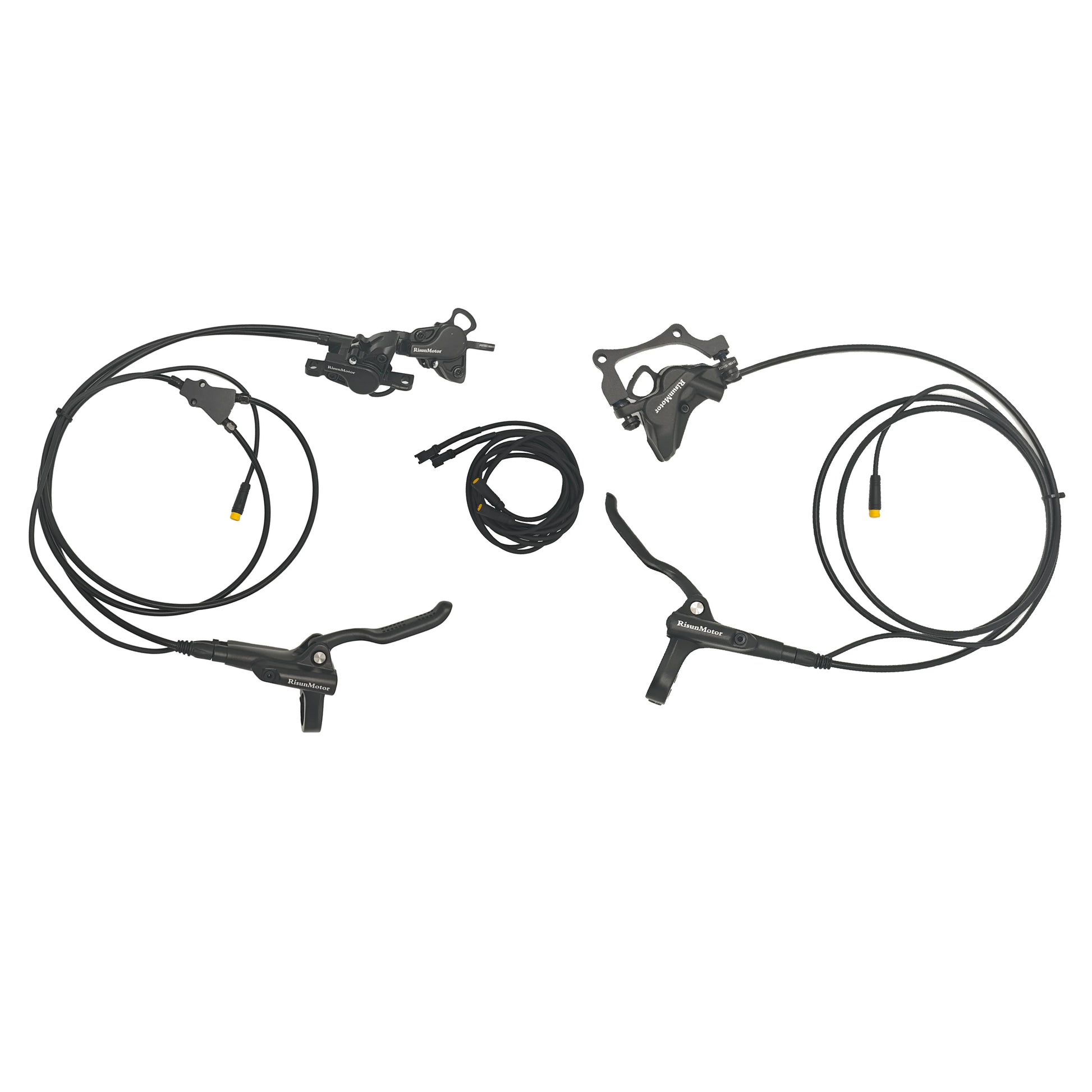 Hydraulic Disc Brake Kits with Front Dual Brake Calipers and Parking Button for Electric Bicycle Tricycle