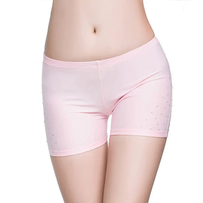 Belly Dance Safety Shorts Women's Belly Dance Clothes Leggings Tight-fitting Stretch Safety Pants with Diamonds Short Pants - MANDOTOS