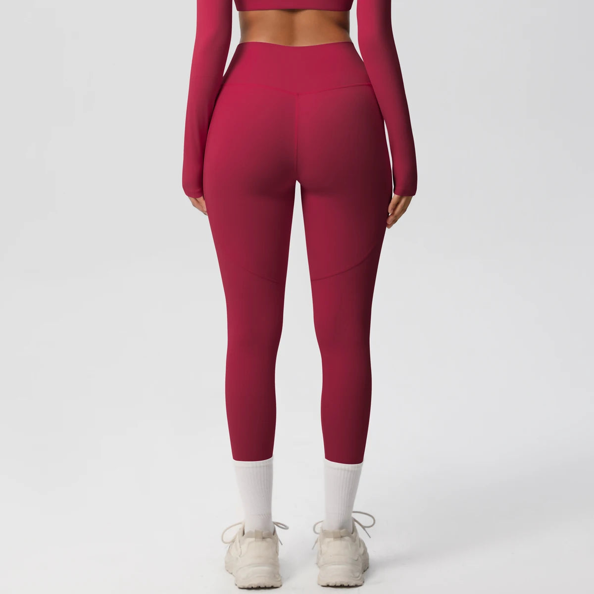 High Waist Women's Leggings Stretch Yoga Pants Tights With Pockets Push Up Fitness Running Sportswear Solid Color Pants