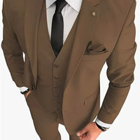 Men's Suits 3pcs Mens Business Suit Notch Lapel Blazer Formal Wedding Groom Pants Tux Vest Tuxedos (Blazer+vest+Pants)