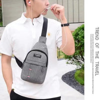 Men's fashionable, convenient, casual, waterproof, adjustable shoulder strap, large capacity waist bag suitable for outdoor acti - MANDOTOS