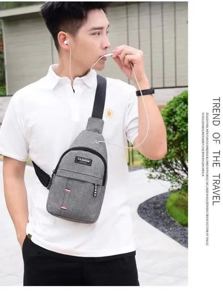 Men's fashionable, convenient, casual, waterproof, adjustable shoulder strap, large capacity waist bag suitable for outdoor acti - MANDOTOS