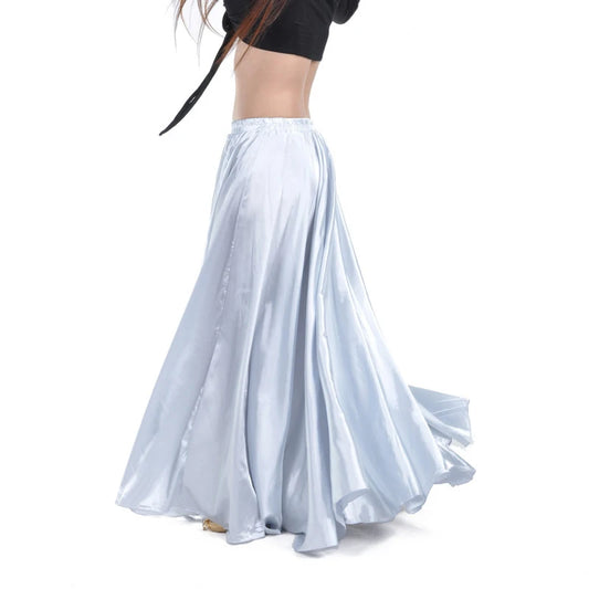 Shining Satin Long Spanish Skirt Swing Dancing Skirt Belly Dance skirt Sun Skirt 14 Colors Available VL-310 - MANDOTOS
