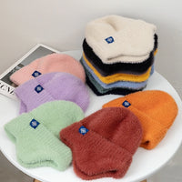 Hot Sale Women Earflap Winter Hat Candy Colors Fashion Faux Fur Knitted Hat Kpop Style Soft Beanie Hats Female Streetwear Cap