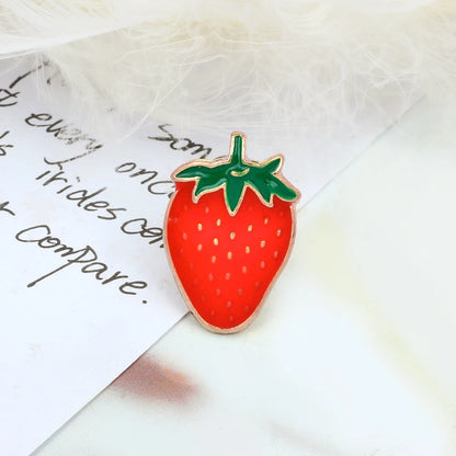 Sliced Watermelon Fruit Brooches Women Pink Strawberry Cherry Shirt Lapel Brooch Bag Badges Men Creative Enamel Pin Summer Gifts - MANDOTOS