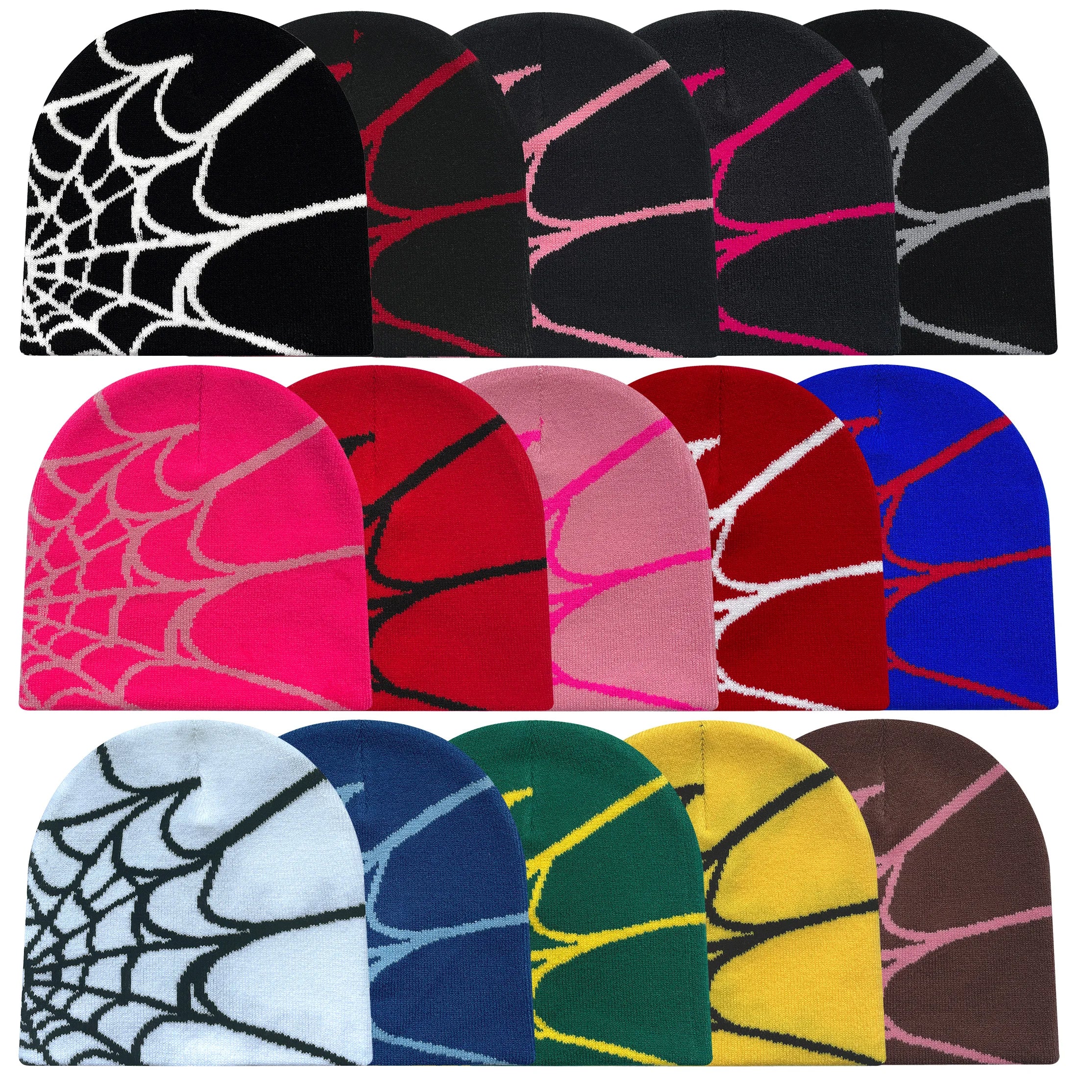 New model Winter Knitted Hat Four Seasons Men's and Women's Universal Y2K Knit Hat Spider Web Riding Outdoor Sports Fashion Hat