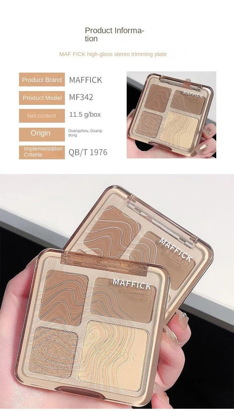 Natural Stereoscopic Face Powder Palette Matte Bronzer Contour Shading Multifunctional Highlighter Cosmetic Blush Gift - MANDOTOS
