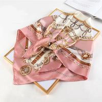 1pcs 90*90cm Square Silk Scarves Women Hijab Shawls Fashion Print Kerchief Femme Head Scarf Foulard Bandana Beach Head Scarf