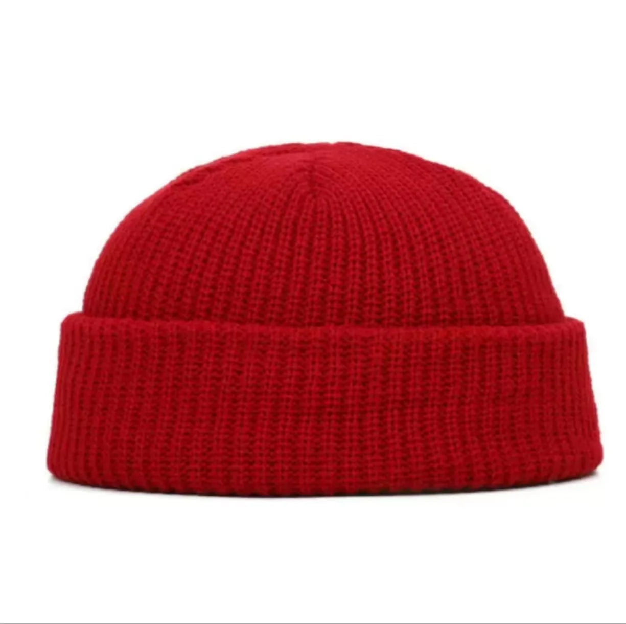 Winter Knitted Hat Warm Outdoor Sport Cold Protection Running Beanie Cap Elastic Thermal Cycling Skull Roll-up Cuffed Cap