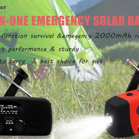2000mAh Emergency Crank Weather Radio with LED Flashlight, Alertsync Portable AM/FM/NOAA Solar Radio with Phone Charger, SOS Ala - MANDOTOS