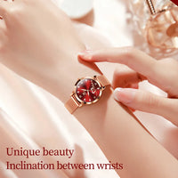 OLEVS Luxury Fashion Ladies' Watches Rose Gold Top Brand Original Quartz Watch for Women Stainless Steel Mesh Strap Love Dial