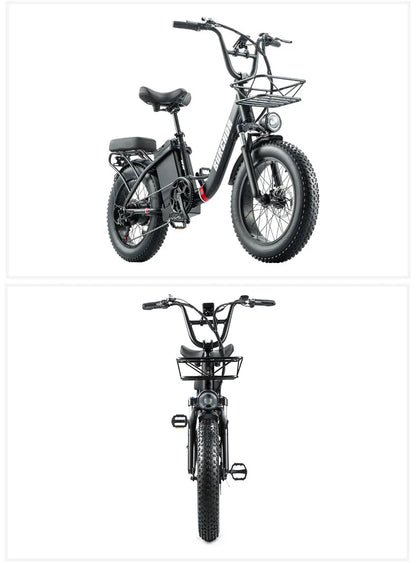 Commuter electric bicycle adult double riding removable battery long battery life wide fat tire