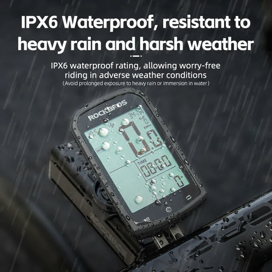 ROCKBROS Bicycle Computer GPS 5.0 ANT Bluetooth Waterproof Wireless Cyclocomputer Speedometer Bike Stopwatch Bike Accessories - MANDOTOS