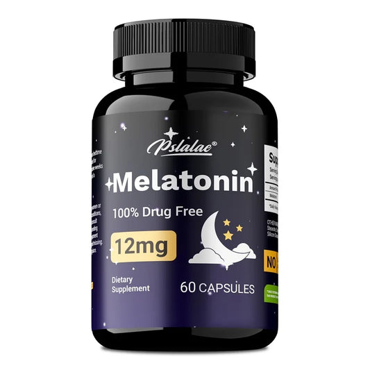 Melatonin 12mg - Relieves Anxiety and Stress, Helps with Deep Sleep, Helps Reduce Insomnia and Trouble Falling Asleep, Non-GMO
