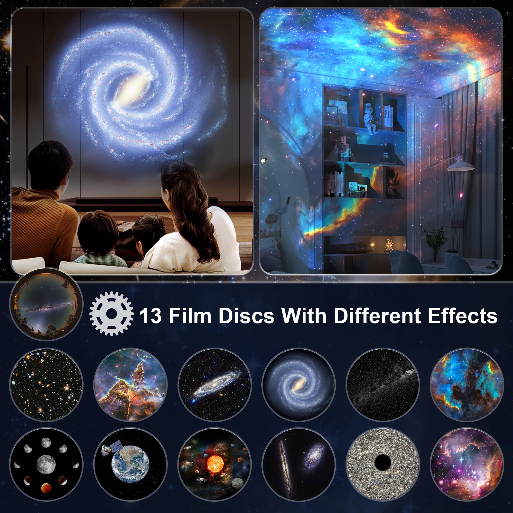 13 in 1 Star Projector, Planetarium Galaxy Projector for Bedroom, Aurora Projector, Night Light Projector for Kids Adults - MANDOTOS