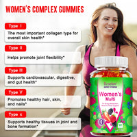 Women's Multivitamin Gummies - Energy, Mood, Hair Care, Skin Care, Support Energy Metabolism, Bone and Immune Health